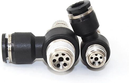 Compact Speed Control Joint Push To Connector Pneumatic Air Hose Fitting Pneumatic Quick Coupling 2Pcs(JSC6-M5) in Saudi Arabia