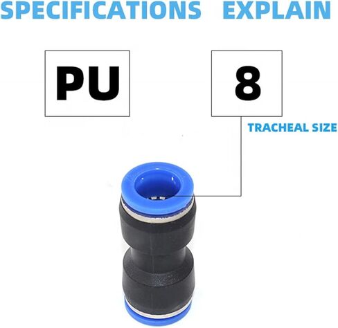 MPU 4-12mm Pneumatic Cylinder Accessories Straight One Touch Through Push In PU Air Hose Connectors 10Pcs(PU8) in Saudi Arabia