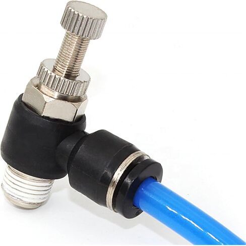 Pneumatic Connection Elbow 90 Degree Air Speed Pneumatic Fitting Push Lock Air Flow Control Connectors 5Pcs(SL12-04) in Saudi Arabia