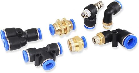 Pneumatic Fitting Air Hose Connector BSPT NPT Thread Quick Push In Air Pipe Connector 2Pcs(PCF Female intubation) in Saudi Arabia