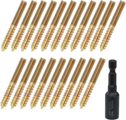 20 PCS M8 × 50 مم براغي شماعات ، مسامير مزدوجة رأس الحفر ذاتي الحفر مسامير مع سائق الترباس شماعات ، السحابات الصلب الكربوني للسلالم ، الأثاث ، ومشاريع DIY in Saudi Arabia