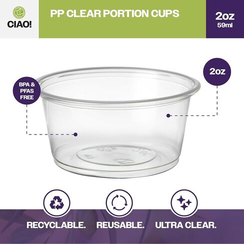 CIAO! 2OZ PP Clear Portion Cup, Lids Sold Separately (Case of 2,500) in Saudi Arabia