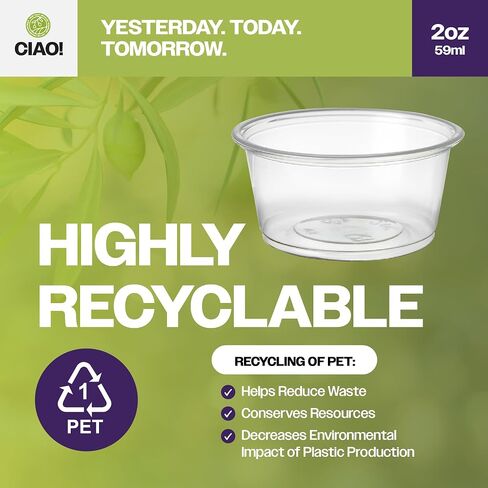 CIAO! 2OZ PP Clear Portion Cup, Lids Sold Separately (Case of 2,500) in Saudi Arabia