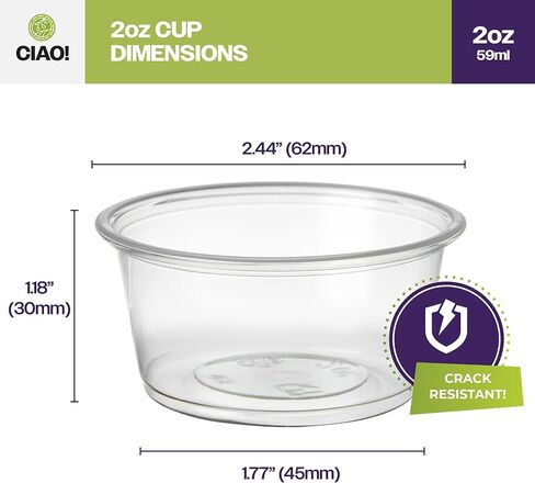 CIAO! 2OZ PP Clear Portion Cup, Lids Sold Separately (Case of 2,500) in Saudi Arabia