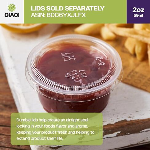CIAO! 2OZ PP Clear Portion Cup, Lids Sold Separately (Case of 2,500) in Saudi Arabia
