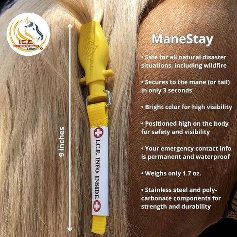 ManeStay Emergency Identification for Horses - Ideal for Natural Disasters Such as Wildfire, Hurricane, Tornado or Flood. Get Your Cell Phone to Ring. in Saudi Arabia