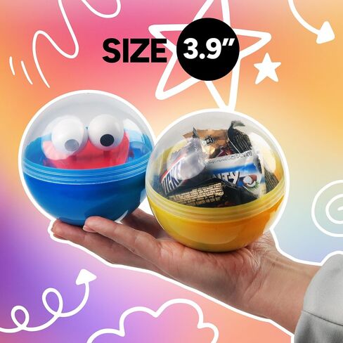 Capsule Vending Machine Translucent-Red Round Capsules Empty 14 pcs 3.9 inch - Gumball Machine Capsules Easter Basket Stuffers Birthday Gifts - Pinata Stuffers Craft Supplies Claw Machine Refills in Saudi Arabia