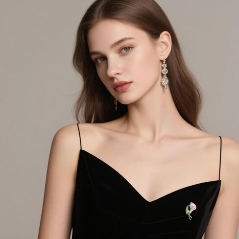 Mother's Day Gift Calla Lily Brooch Rhinestone Crystal Flower Brooches Calla Lily Lapel Pins for Women Elegant Dress Accessories in Kuwait