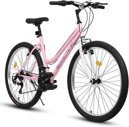 Girls Womens 24/26 Inch Mountain Bike, 21 Speed Summer Travel Gifts Bicycles, Female V-Brake Outdoor Cycling Commuting City Bike to School Work in Kuwait