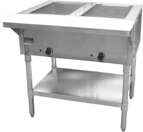 FSE ST-120/2 33' Open Well Steam Table Electric with Two Wells, Cutting Board, Stationary in Saudi Arabia