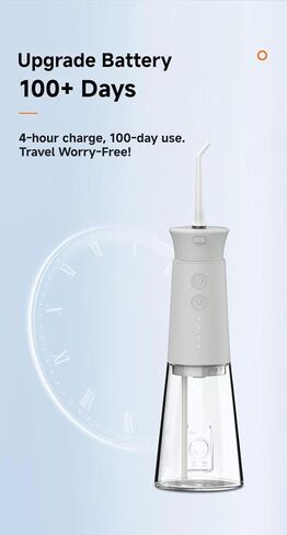 Say Goodbye to Post Meal Residue! Our Portable Dental Irrigator Boasts a Large Capacity Battery, IPX8 Waterproof Protection, and Baby Bottle Material for Ultimate Safety! in Saudi Arabia