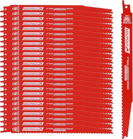 25 Pack 9 Inch 6/12 Tpi Reciprocating Saw Blade Bi-Metal Steel Demon with Perma-Shield Coating for Cutting Wood Metals in Kuwait