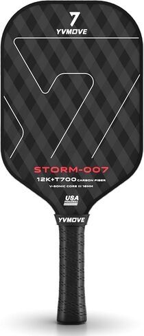 Pickleball Paddle مع سطح T700 الألياف الكربونية الخام و 16 مم من البوليمر البوليمر ، مضرب كرة المخلل الممتاز المصممة لدوران في نهاية المطاف ، معتمدة من USAPA in Saudi Arabia