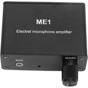 Condenser Microphone Headphone Amp, Adjustable Gain, 3.5mm Input, with Built in Bias for Electret Mic, DC5 12V Power Supply in Kuwait