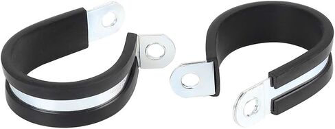 X AUTOHAUX 6pcs 22mm 0.87 Inch R-Shape Automotive Marine Clamps, Black, Zinc Plated Steel, Rubber Cushioned, Insulated, for Tube Pipe Wire Installation in Saudi Arabia