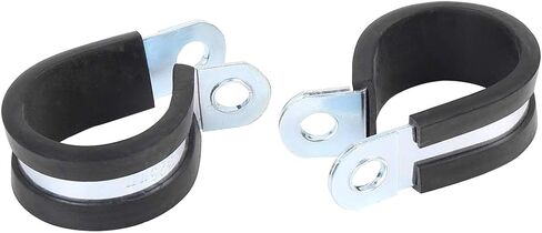 X Autohaux 6pcs 22mm 0.87 بوصة مشبكات بحرية للسيارات R ، أسود ، من الصلب المطلي بالزنك ، وسادة مطاطية ، معزولة ، لتركيب أنبوب الأنبوب الأنبوب in Saudi Arabia
