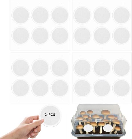 24 PCS 2.5" Monotub Adhesive Filter Disks 2MM Thick Synthetic Filter Paper Stickers for DIY Monotub Mushroom Growing Supplies Replacement Filter Pads Compatible with Mono Tub in Saudi Arabia