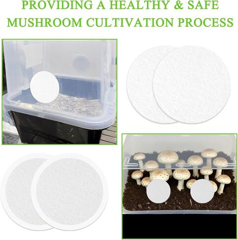 24 PCS 2.5" Monotub Adhesive Filter Disks 2MM Thick Synthetic Filter Paper Stickers for DIY Monotub Mushroom Growing Supplies Replacement Filter Pads Compatible with Mono Tub in Saudi Arabia