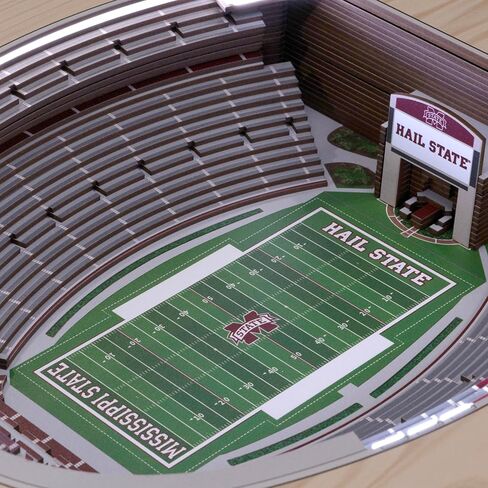 YouTheFan NCAA Mississippi State Bulldogs 25-Layer StadiumViews Lighted End Table - Davis Wade Stadium at Scott Field in Saudi Arabia