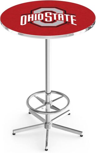 NCAA Pub Table by Holland Bar Stool, Chrome - Ohio State, 42in - L216 in Saudi Arabia