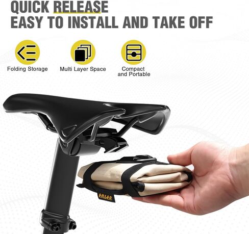 WEEROCK Bike Saddle Bag for Bicycle Tool, Foldable Small Size Waterproof Bike Seat Bag for Bike Repair Tools,Beige in Saudi Arabia