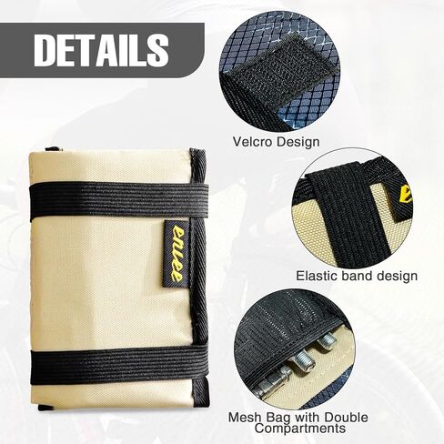 WEEROCK Bike Saddle Bag for Bicycle Tool, Foldable Small Size Waterproof Bike Seat Bag for Bike Repair Tools,Beige in Saudi Arabia