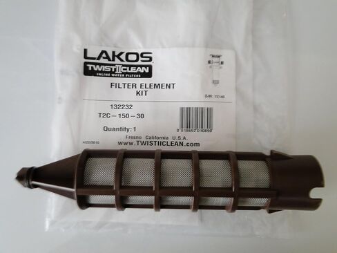 طقم استبدال عنصر مرشح Lakos 1.5 "Twist 2 Clean Twist II Clean Twistiiclean (200 شبكة زرقاء T2C-150-200 (134272)) in Kuwait