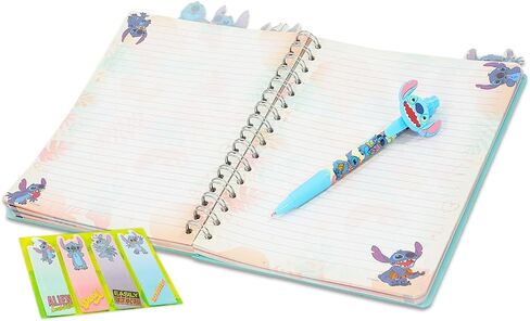 مجموعة Disney Lilo & Stitch Journal Set - حزمة مع شريط ملاحظات حلزوني مع غرزة مع علامات تبويب مقسم بالإضافة إلى ملصقات ، المزيد | مجموعة مذكرات غرزة للأطفال in Saudi Arabia