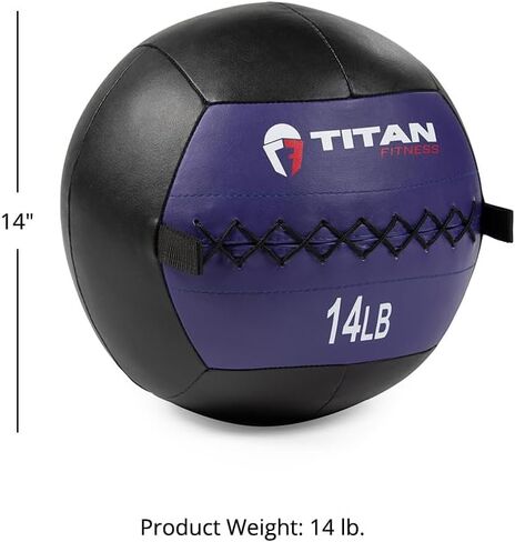 Titan Fitness Soft Leather Medicine Wall Ball Durable, Endurance, Cardio, Core Strength in Saudi Arabia
