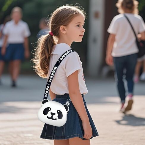 Kawaii Crossbody Purse for Little Girl,Cartoon Travel Bag Adjustable Shoulder,Soft Silicone Coin Purse in Kuwait