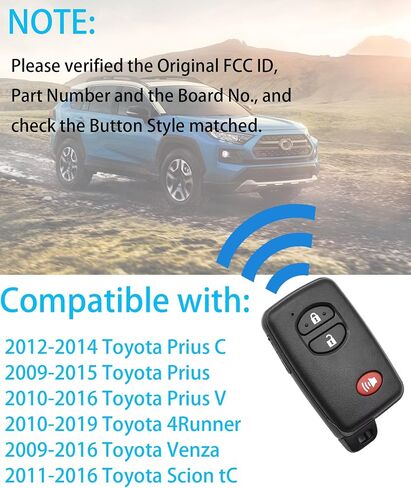 Smart Key for Toyota Prius, Alliskeys Proximity Smart Key Fob Replacement Compatible with Toyota Prius 2010-2015 HYQ14ACX 271451-5290 89904-47350 in Saudi Arabia