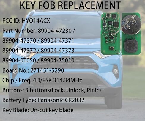 Smart Key for Toyota Prius, Alliskeys Proximity Smart Key Fob Replacement Compatible with Toyota Prius 2010-2015 HYQ14ACX 271451-5290 89904-47350 in Saudi Arabia
