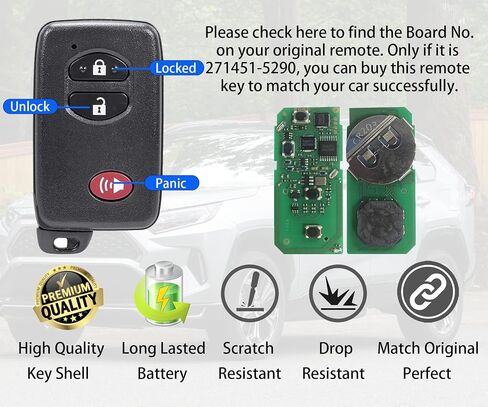 Smart Key for Toyota Prius, Alliskeys Proximity Smart Key Fob Replacement Compatible with Toyota Prius 2010-2015 HYQ14ACX 271451-5290 89904-47350 in Saudi Arabia