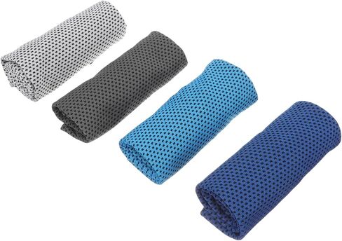 TOYANDONA 4pcs Cooling Sports Towel Set Quick Dry Breathable Microfiber Ice Towels for Gym Running Yoga Outdoor Activities in Saudi Arabia