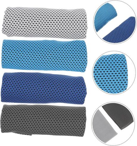 TOYANDONA 4pcs Cooling Sports Towel Set Quick Dry Breathable Microfiber Ice Towels for Gym Running Yoga Outdoor Activities in Saudi Arabia