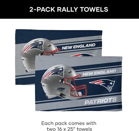 NORTHWEST NFL New England Patriots 2-Pack Fan Towel Set, 16" x 25" Each, Swipe, Team Colors in Saudi Arabia