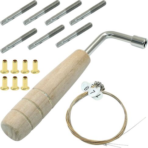 Zorfeter 7 Pcs Lyre Harp Strings 7pcs String Pin Nails with Tuning Wrench Replacement kit for Lyre Harp and Other Stringed Instruments in Saudi Arabia