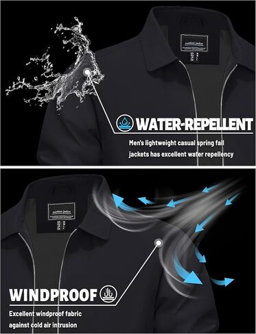 TACVASEN Mens Lightweight Windbreaker Full Zip Up Laydown Collar Jackets Light Casual Coat with Zip Pockets in Saudi Arabia