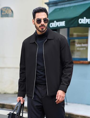 TACVASEN Mens Lightweight Windbreaker Full Zip Up Laydown Collar Jackets Light Casual Coat with Zip Pockets in Saudi Arabia