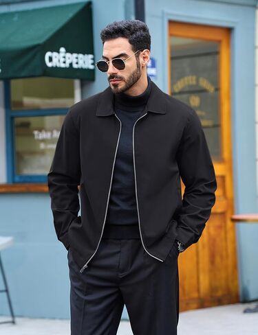 TACVASEN Mens Lightweight Windbreaker Full Zip Up Laydown Collar Jackets Light Casual Coat with Zip Pockets in Saudi Arabia
