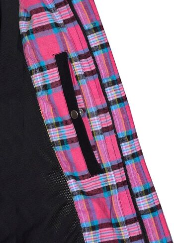 Women’s Motorcycle Flannel Shirt–CE Armored Cotton Plaid Riding Jacket Lined with Aramid Kevlar Fibre in Kuwait