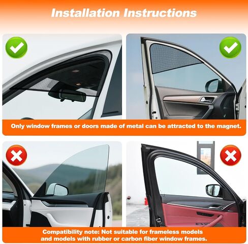 Magnetic Car Window Shades - Dual-Layer Sun Protection Car Curtains for Rear Side Windows, Enhanced UV Block, Strong Magnets, Easy Installation Side Window Sun Shade Fits Most Cars (2 PCS) in Kuwait