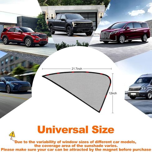Magnetic Car Window Shades - Dual-Layer Sun Protection Car Curtains for Rear Side Windows, Enhanced UV Block, Strong Magnets, Easy Installation Side Window Sun Shade Fits Most Cars (2 PCS) in Kuwait