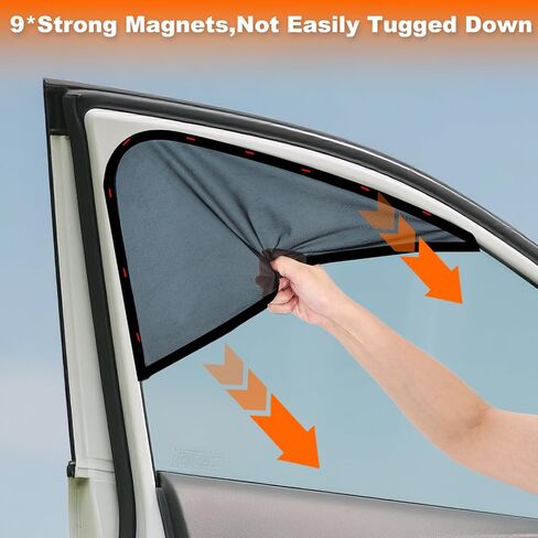 Magnetic Car Window Shades - Dual-Layer Sun Protection Car Curtains for Rear Side Windows, Enhanced UV Block, Strong Magnets, Easy Installation Side Window Sun Shade Fits Most Cars (2 PCS) in Kuwait