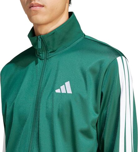 adidas Men's Tall Size 3-Stripes Tricot Track Top, Black/Black in Saudi Arabia