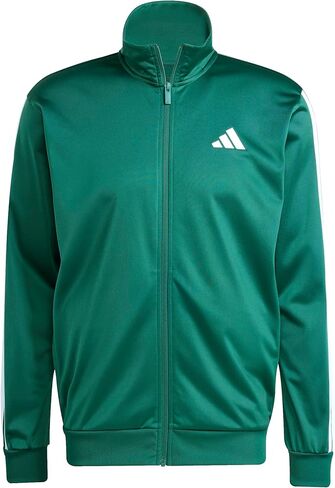 adidas Men's Tall Size 3-Stripes Tricot Track Top, Black/Black in Saudi Arabia