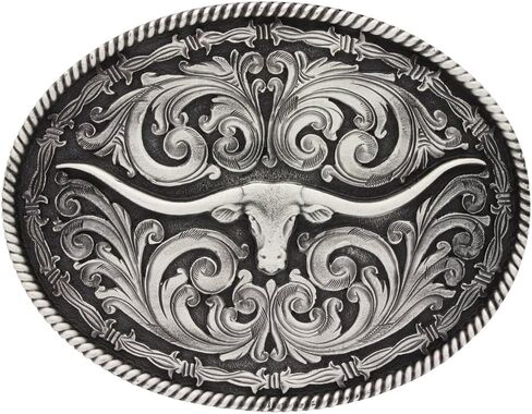 Montana Silversmiths وصفت Legacy Longhorn Oval Western Belt Boxle in Kuwait