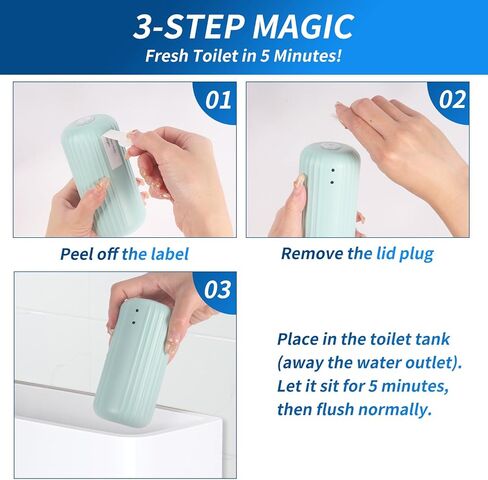 ​3Pcs WTWD Automatic Toilet Cleaner - Prevents Hard Water Stains, Reduce Scrubbing, Mess-Free Automatic Toilet Bowl Cleaner, Magic Bottle Design for Stain-Free Hands, Septic Safe​ in Saudi Arabia