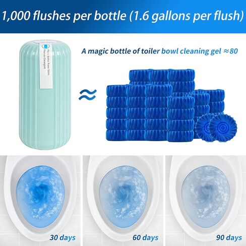 ​3Pcs WTWD Automatic Toilet Cleaner - Prevents Hard Water Stains, Reduce Scrubbing, Mess-Free Automatic Toilet Bowl Cleaner, Magic Bottle Design for Stain-Free Hands, Septic Safe​ in Saudi Arabia