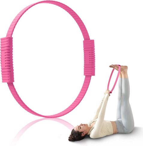 Pilates Ring, 13.5" Silicone Magic Pilates Fitness Circle with Dual Grip, Lightweight & Durable Flexible Resistance Exercise Equipment for Toning Arms, Thighs, Legs, Core in Kuwait